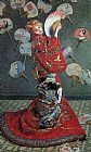 Claude Monet Canvas Paintings - La Japonaise